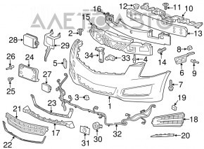 Montare grila inferioară a bara față centrală Cadillac ATS 13-14 pre-restilizare