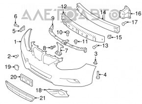 Клык усилителя переднего бампера правый Nissan Altima 13-18 OEM