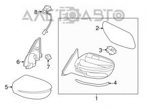 Semnalizator oglindă stânga Nissan Rogue 14-20 nou original