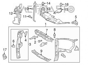 Capacul televizorului stânga Toyota Highlander 14-19, nou, original OEM