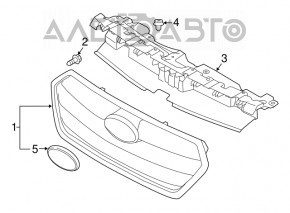 Grila radiatorului Subaru Outback 15-19 emblemă nouă originală