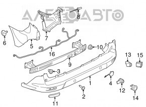 Capacul bara spate stânga Ford Transit Connect MK2 13-18, structură, zgârietură