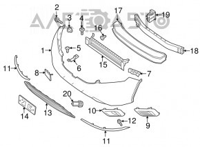 Grila inferioară a bara de protecție față Nissan Murano z52 15-18, nouă, originală