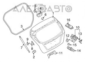 Уплотнитель двери багажника Ford Fiesta 14-19 4d