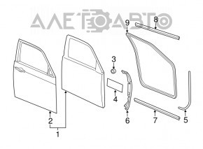 Уплотнитель дверного проема передний левый Chrysler 300 11-