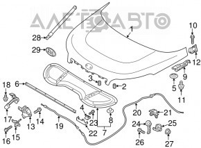 Amortizorul capotei dreapta Kia Soul 14-19 nou OEM original