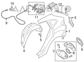 Лючок бензобака Subaru Impreza 5d 17- в сборе с корпусом