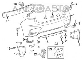 Suportul pentru bara spate stânga Lexus CT200h 11-17