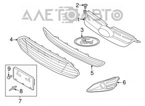 Capacul de protecție pentru farul de ceață dreapta Ford C-max MK2 13-18 SUA structură