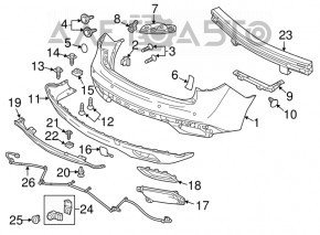 Reflector spate dreapta pentru Acura MDX 14-16 pre-restilizare