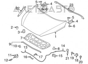 Bucla capotei dreapta Kia Sorento 16-20