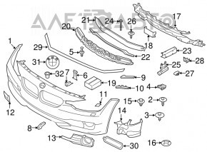 Кронштейн опоры переднего бампера правый BMW 3 F30 12-18 OEM