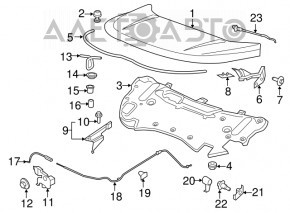 Garnitură aripă-capotă dreapta Ford Edge 15- nouă originală OEM