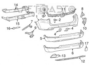 Suportul pentru bara spate centrală Jeep Compass 17- nou, neoriginal.