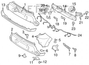 Colțul amplificatorului de bara spate dreapta pentru Kia Soul 14-16 pre-restilizare.