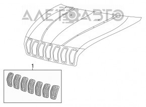 Grila radiatorului Jeep Cherokee KL 14-18, gri, post-restilizare