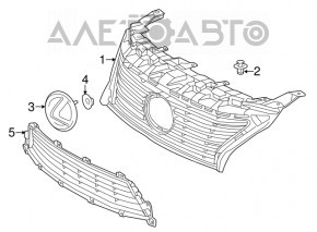 Grila inferioară a bara față pentru Lexus ES350 13-15, nouă, aftermarket.