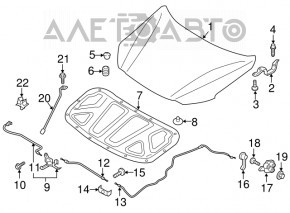 Замок капота Hyundai Elantra AD 17-18 дорест, с датчиком OEM