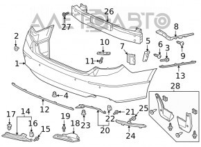 Отражатель задний левый Honda Accord 18-22