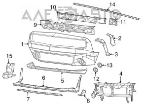 Suportul de prindere a bara fata dreapta aripa Dodge Challenger 09-19