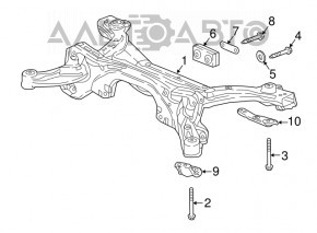 Подрамник задний Honda CRV 17-22 1.5, 2.4 AWD