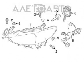 Far dreapta față Mazda 6 13-17 SUA xenon nou neoriginal