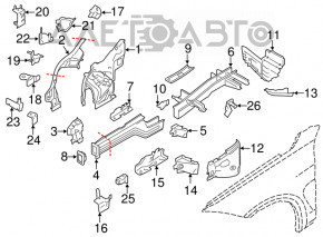 Partea din față stânga BMW X5 E70 07-13, culoare grafit