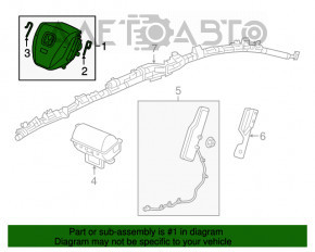 Airbagul de siguranță în volanul șoferului pentru Honda CRV 17-19, negru.