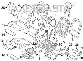 Scaun șofer BMW 3 F30 14-18 cu airbag, reglabil electric cu memorie, piele neagră, Sport