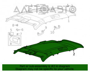 Обшивка потолка Ford Escape MK4 20-22 под панораму, бежевая