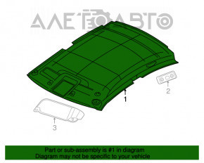 Acoperirea plafonului Chrysler 300 11-17 fără panoramică, negru.