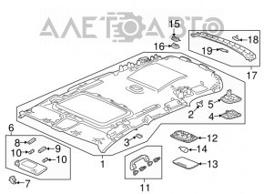 Acoperirea tavanului Honda CRV 17-19 gri, fără geam panoramic.