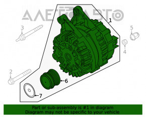 Generatorul Ford Escape MK4 20-22 1.5T are capacul din spate deteriorat