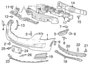 Grila inferioară a barei de protecție față cu ornamentele Cadillac ATS 15-18 restilizată