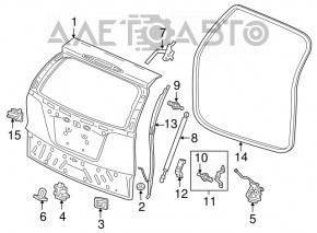 Дверь багажника голая Honda CRV 15-16 рест