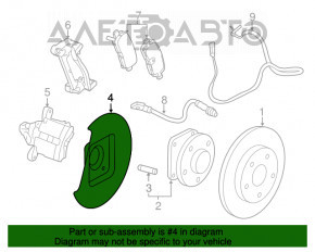 Capacul discului de frână din spate stânga pentru Chevrolet Malibu 13-15 sub R16.