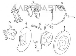 Capacul discului de frână din spate stânga pentru Chevrolet Malibu 13-15 sub R16.