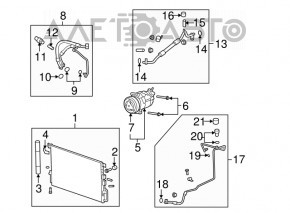 Radiatorul condensatorului de aer condiționat pentru Chevrolet Equinox 10-15, original.