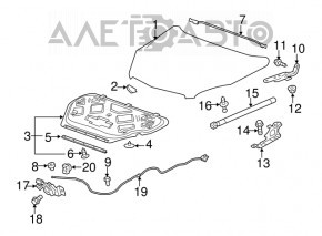 Manerul de deschidere a capotei Chevrolet Equinox 10-17