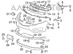 Suportul pentru bara de protecție față a aripii stângi Chevrolet Volt 11-15, nou, original OEM.