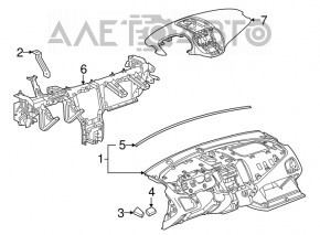 Panoul frontal al torpilei fără AIRBAG pentru GMC Terrain 10-17, negru, zgâriat, uzat.