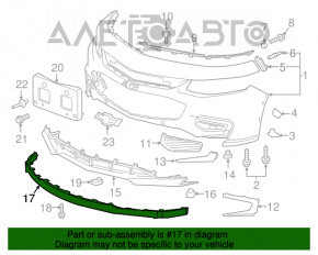 Buza prelungitoare a spoilerului frontal Chevrolet Malibu 16-