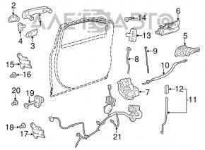 Ручка двери внешняя передняя правая Chevrolet Malibu 13-15 хром