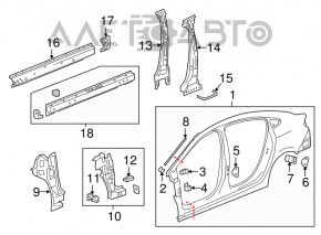 Aripa spate stânga Chevrolet Cruze 16- grafit, ușor îndoită.