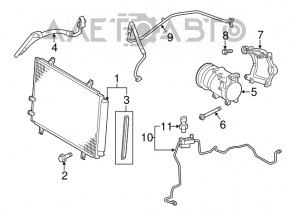 Tubul de aer condiționat condensator-compresor Toyota Camry v50 12-14 SUA tip-2 asamblat din două piese.