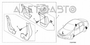 Bara de noroi spate dreapta pentru Honda Accord 13-15