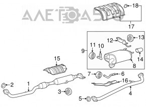 Traseul de evacuare intermediar pentru Toyota Camry v50 12-14 2.5, hibrid SUA.