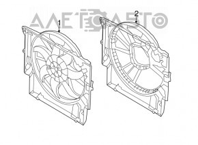 Difuzorul carcasei radiatorului gol BMW F30 12-16 N20 sub 600W