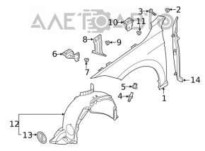 Garnitura aripa usa - aripa dreapta VW Jetta 19-