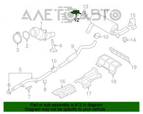 Suport de evacuare, spate stânga, BMW F30 12-16 N20